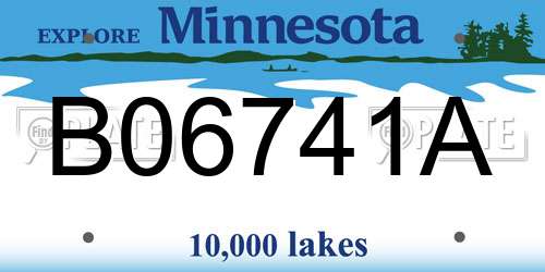 B06741A Minnesota License Plate