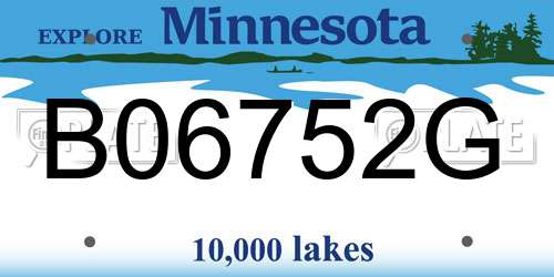 B06752G Minnesota License Plate