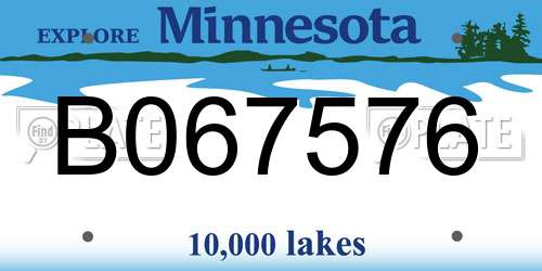 B067576 Minnesota License Plate