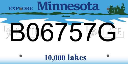 B06757G Minnesota License Plate
