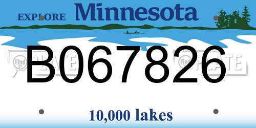 B067826 Minnesota License Plate