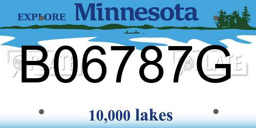B06787G Minnesota License Plate