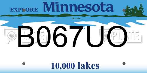 B067UO Minnesota License Plate