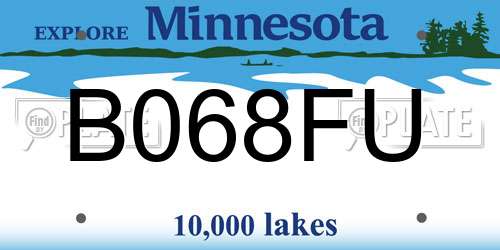 B068FU Minnesota License Plate