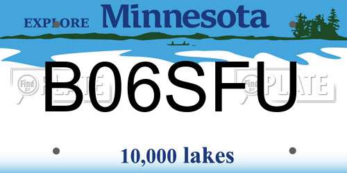 B06SFU Minnesota License Plate