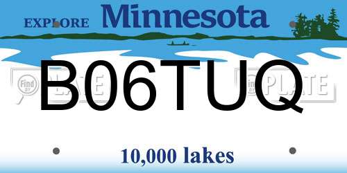 B06TUQ Minnesota License Plate