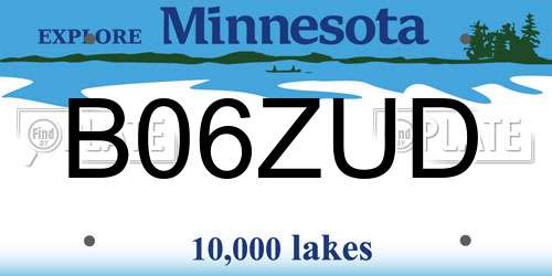 B06ZUD Minnesota License Plate