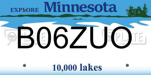 B06ZUO Minnesota License Plate