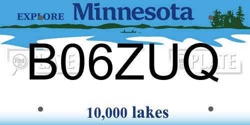 B06ZUQ Minnesota License Plate