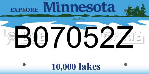 B07052Z Minnesota License Plate