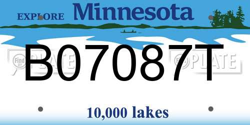 B07087T Minnesota License Plate