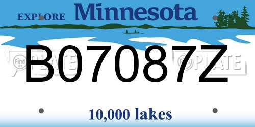B07087Z Minnesota License Plate