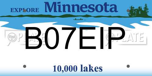 B07EIP Minnesota License Plate