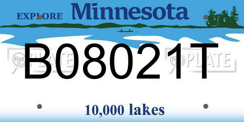 B08021T Minnesota License Plate