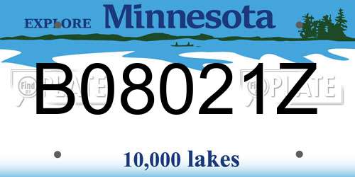 B08021Z Minnesota License Plate
