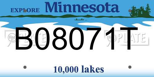 B08071T Minnesota License Plate