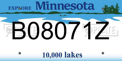 B08071Z Minnesota License Plate