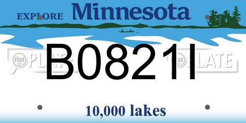 B0821I Minnesota License Plate