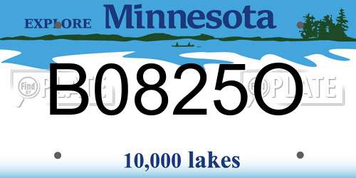 B0825O Minnesota License Plate