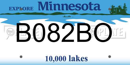 B082BO Minnesota License Plate