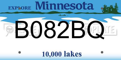 B082BQ Minnesota License Plate