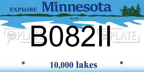 B082II Minnesota License Plate