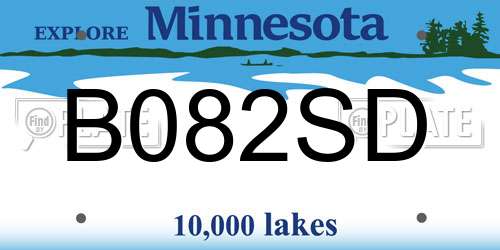 B082SD Minnesota License Plate