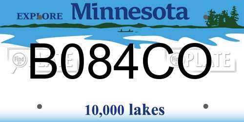B084CO Minnesota License Plate