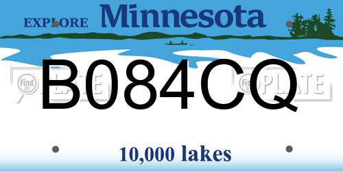 B084CQ Minnesota License Plate