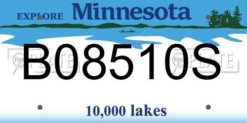 B08510S Minnesota License Plate