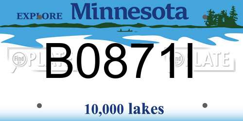 B0871I Minnesota License Plate