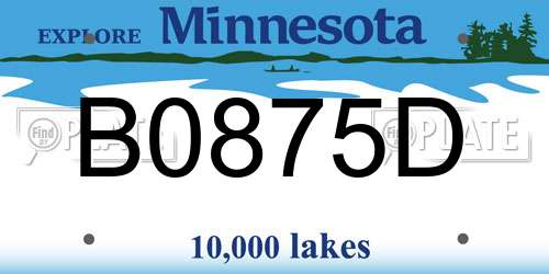 B0875D Minnesota License Plate