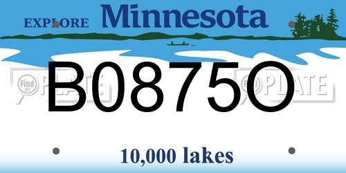 B0875O Minnesota License Plate