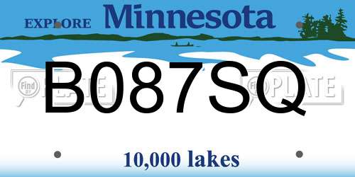 B087SQ Minnesota License Plate