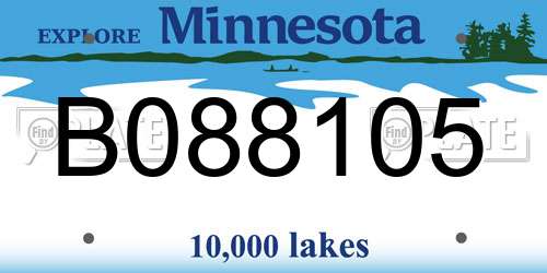 B088105 Minnesota License Plate