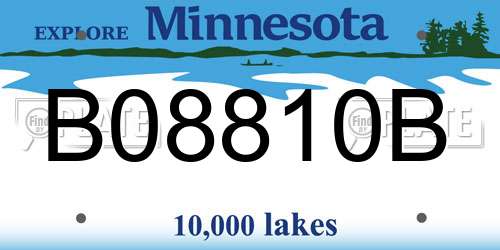 B08810B Minnesota License Plate