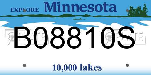 B08810S Minnesota License Plate