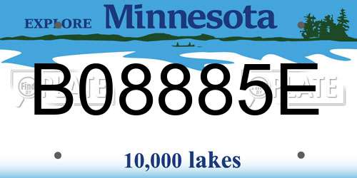 B08885E Minnesota License Plate