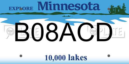B08ACD Minnesota License Plate