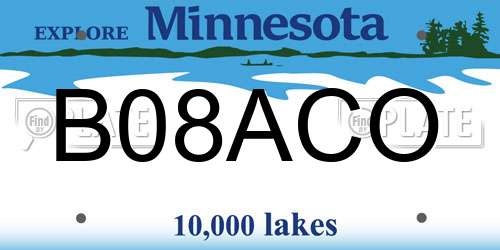 B08ACO Minnesota License Plate