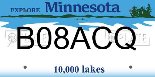 B08ACQ Minnesota License Plate