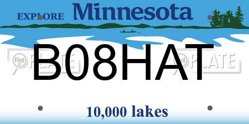 B08HAT Minnesota License Plate
