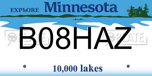 B08HAZ Minnesota License Plate