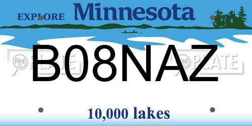 B08NAZ Minnesota License Plate