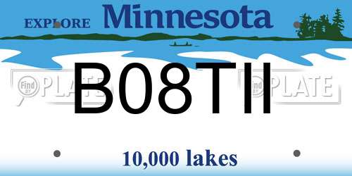 B08TII Minnesota License Plate