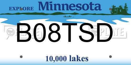B08TSD Minnesota License Plate