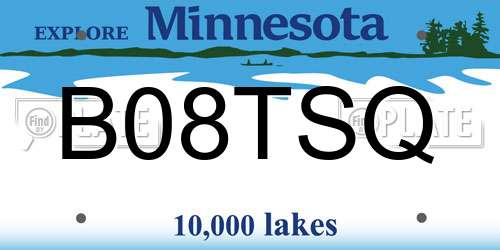 B08TSQ Minnesota License Plate