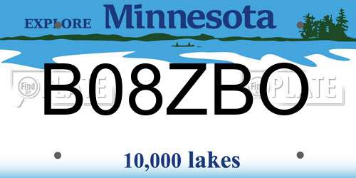 B08ZBO Minnesota License Plate