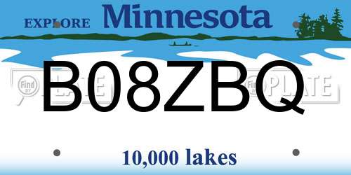 B08ZBQ Minnesota License Plate