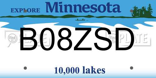 B08ZSD Minnesota License Plate
